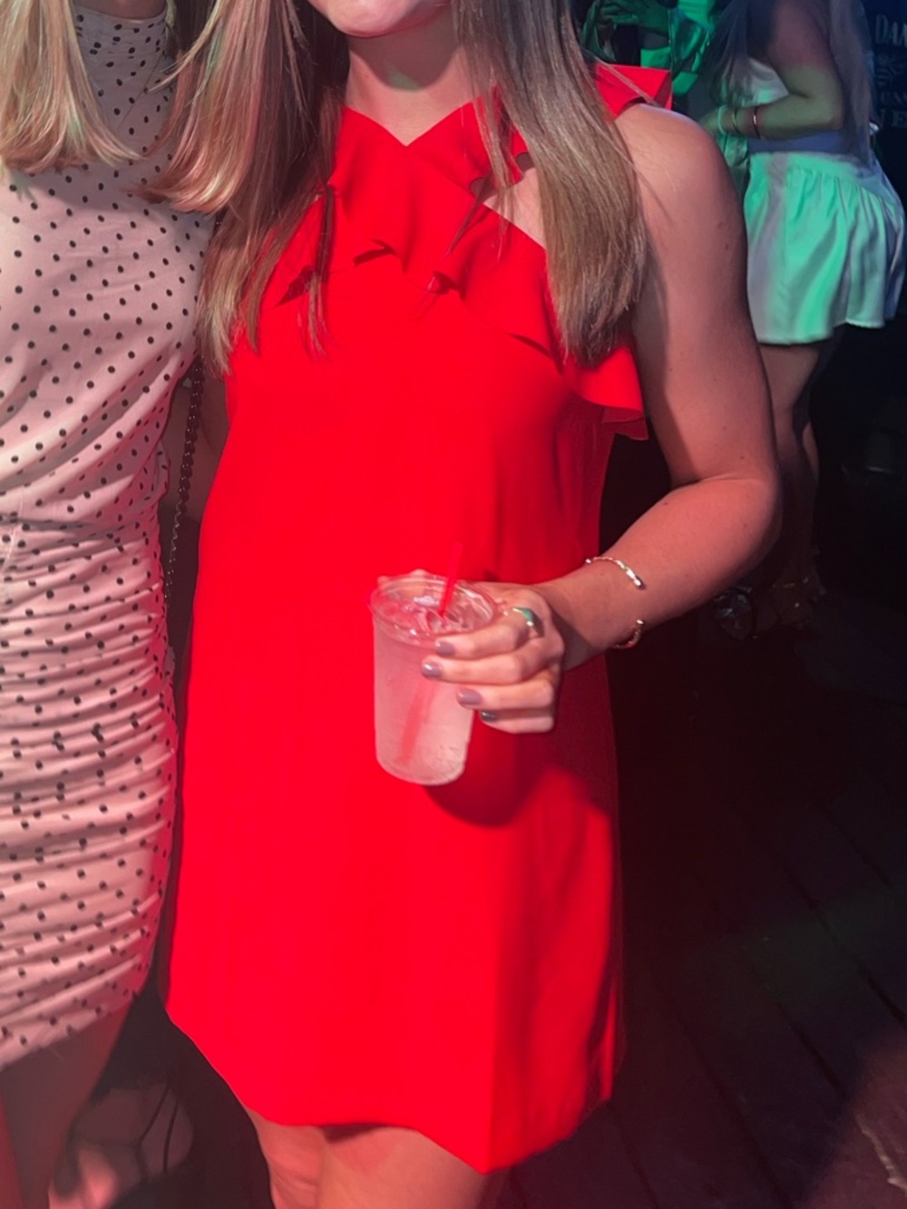Banana Republic Red Ruffle Mini Dress